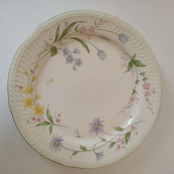 Decorative Spring Breeze Stoneware Plates 4148 1-3 Multicolored Flowers 10.75" W - Picture 4 of 16